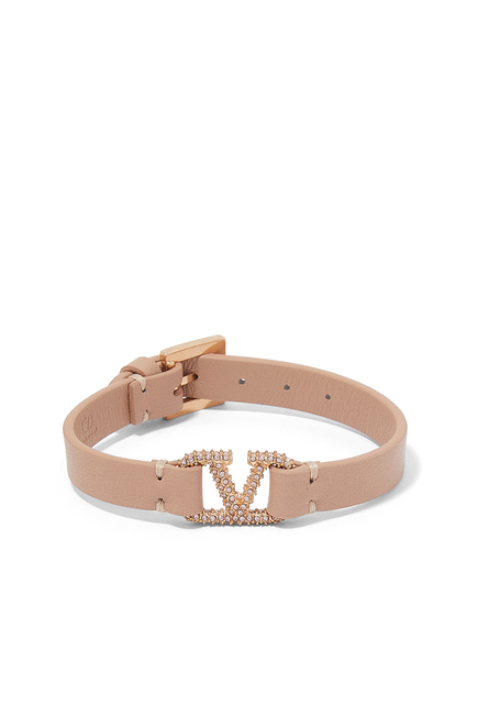  VLogo Signature Leather Bracelet